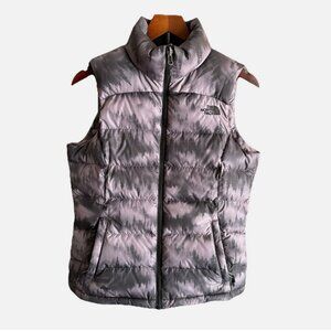 THE NORTH FACE 700 Goose Down Puffer Vest Women's Size Small Tree/Forest Print